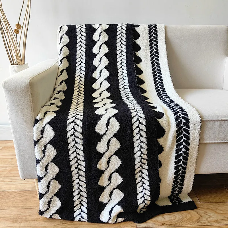 Basic Cable Knit Throw Blanket Super Soft Warm Blanket for Couch  Fluffy Blanket for Bed Sofa